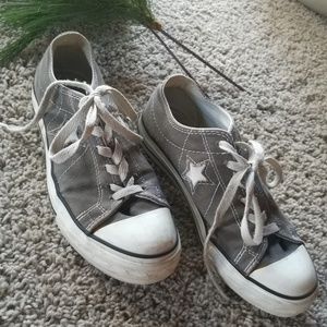 Gray Converse sneakers